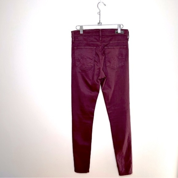 AG Adriano Goldschmied The Farrah High-Rise Skinny Jeans Maroon Size 27 - Picture 4 of 12